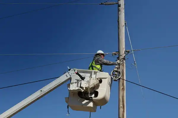 Fiber optic cables on utility poles